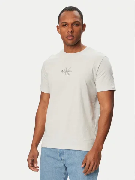Calvin Klein Jeans majica za muškarce od pamuka siva