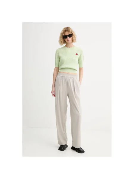 Dzianinowy sweter Kenzo z logo zielony