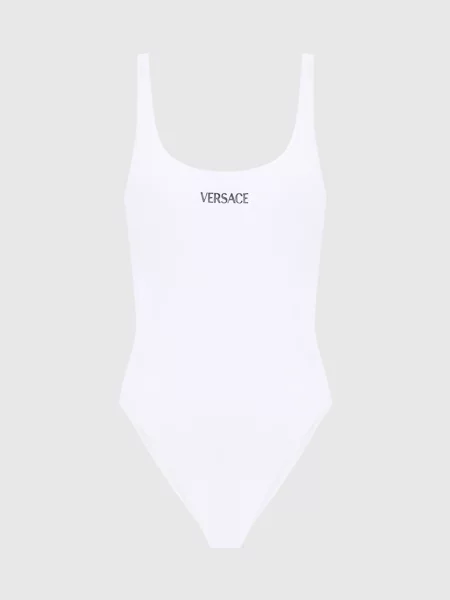 Купальник з логотипом Versace білий