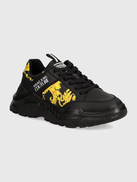 Sneakersy Versace Jeans Couture na płaskim obcasie czarne