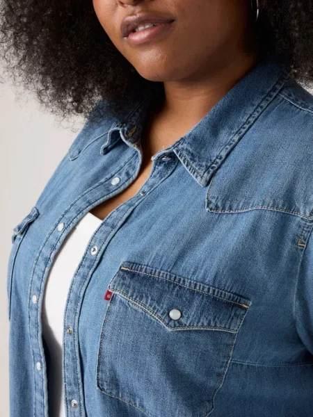 Levi's® Plus Bluză denim albastru
