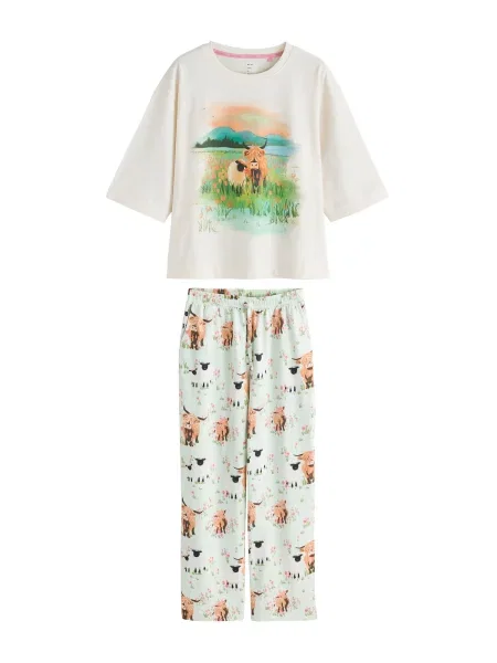 Next Pijama deschis / mai multe culori verde