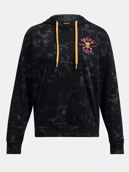 Dámske tréningové tričko Under Armour Project Rock Underground Terry HD black/nova orange/black čierna