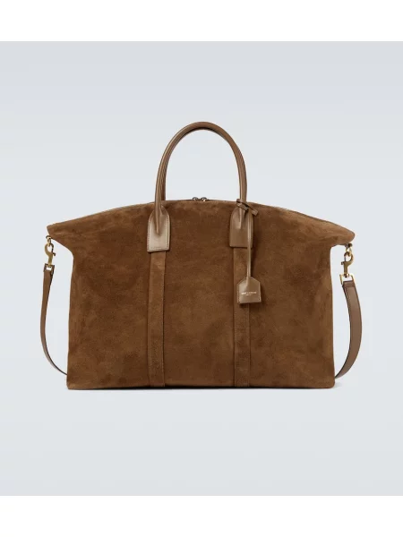 Geantă Saint Laurent din piele de căprioară maro