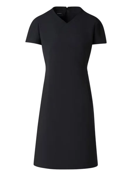 Krótka sukienka mini Akris z dekoltem w serek garniturowa czarna