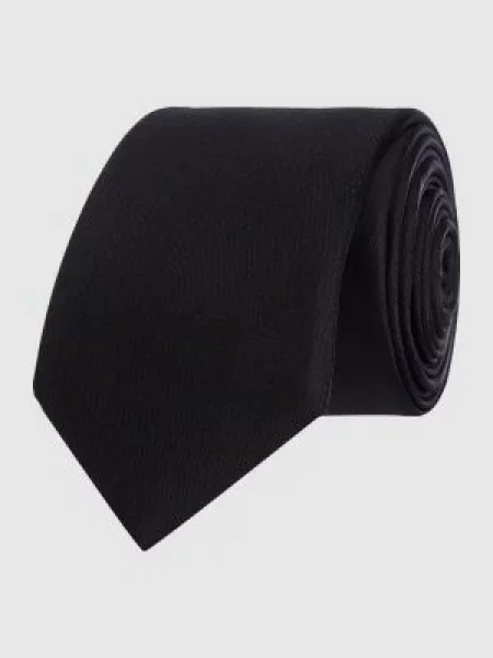 Krawat z czystego jedwabiu 6 cm Monti czarny