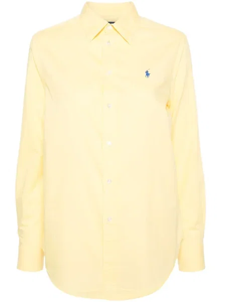 Кожени маратонки Polo Ralph Lauren бродирани синьо