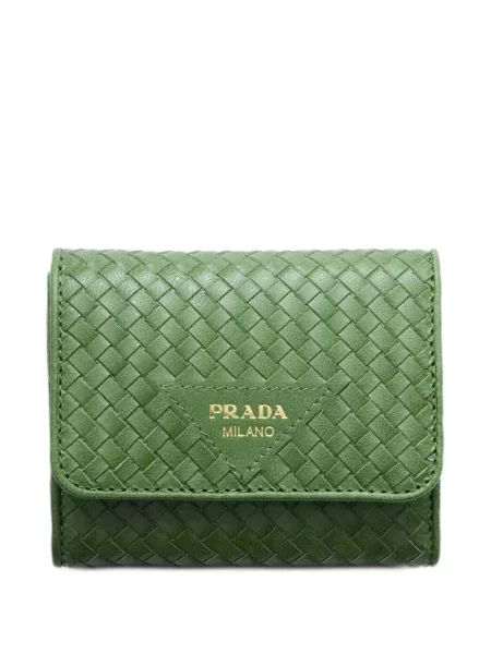 Portofel Prada din piele verde
