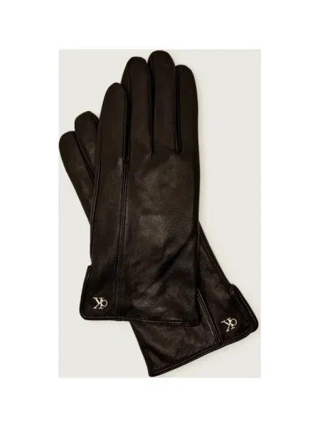 Calvin Klein Mănuși de piele cu adaos de lână negru
