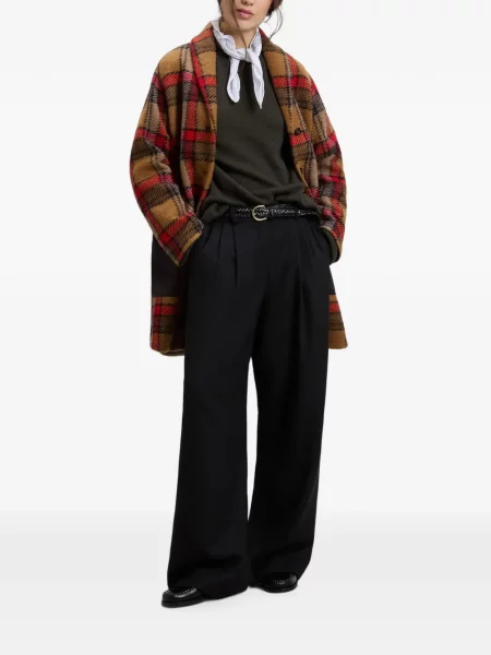 Palton Woolrich în carouri maro