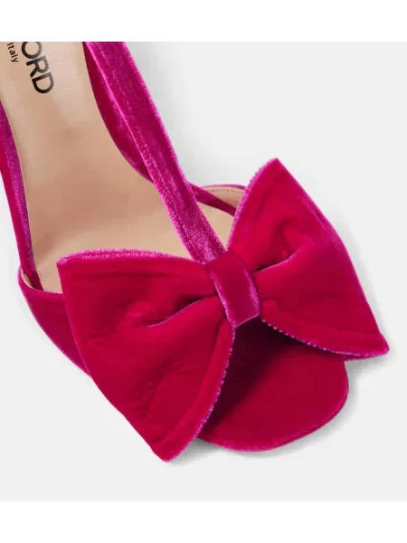 Sandale Tom Ford cu funde de catifea roz