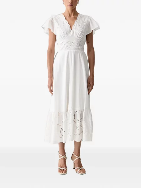 Rochie midi Morgan cu broderie alb