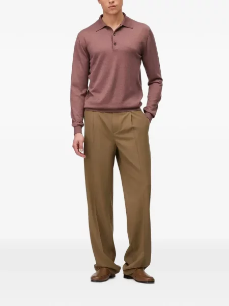 Lung tricou polo Retori roz
