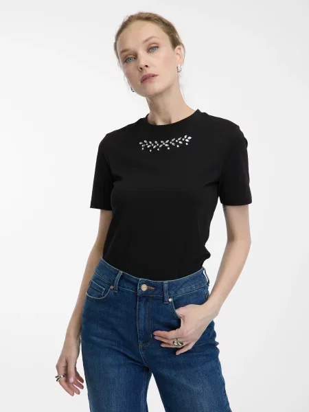 Tricou Orsay cu aplicații negru