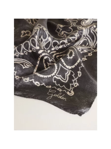 Szal Golden Goose z nadrukiem z wzorem paisley niebieska