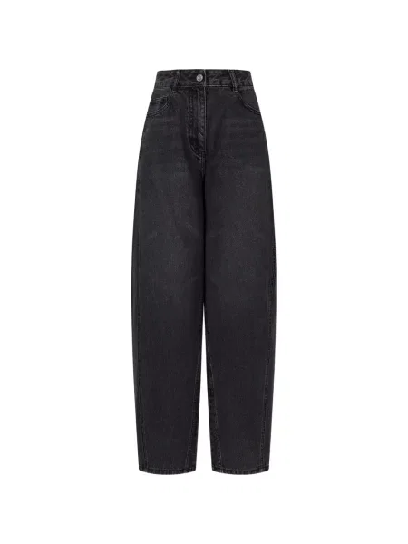 Blugi conici Tomboy cu franjuri conici gri