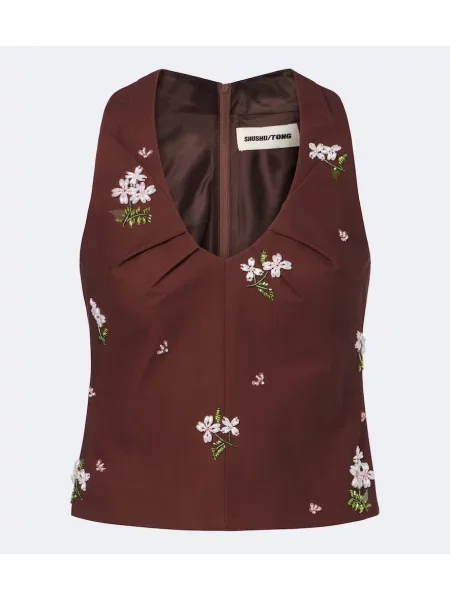 Top Shushu/tong cu gât halter maro