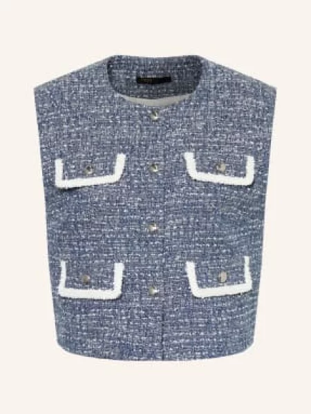 Maje Kamizelka Bouclé blau biała