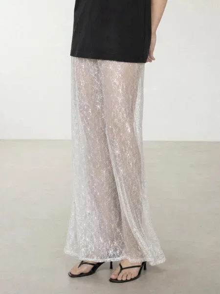 ARMIE Suknja The Daisy Sequins Maxi Skirt' bijela