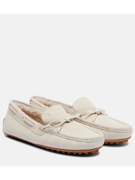Pantofi loafer Tod's din piele de căprioară alb