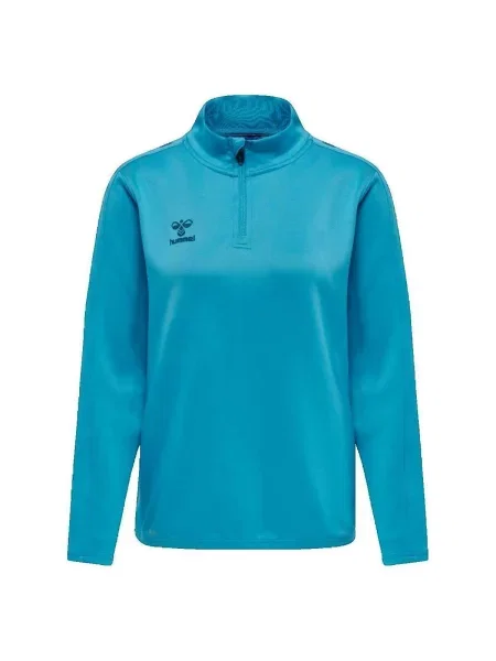 Mikina Hummel s polovičními zipem modrá