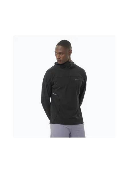 Спортивная кофта Salomon с капюшоном на полумолнии черная