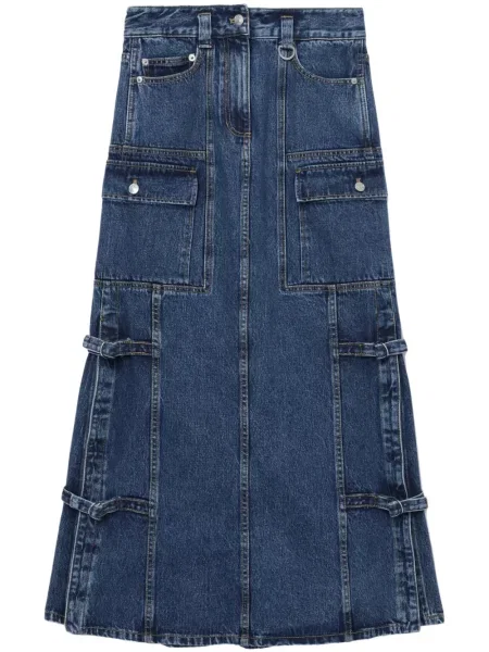 Fustă din denim 3.1 Phillip Lim până la genunchi albastru