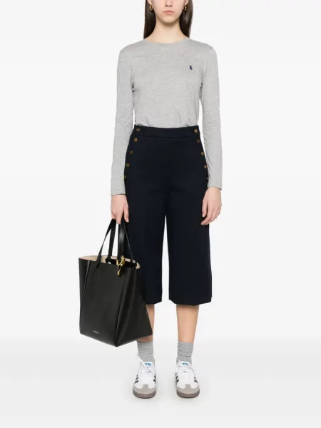 Плетено дънково яке Polo Ralph Lauren на цветя с принт синьо