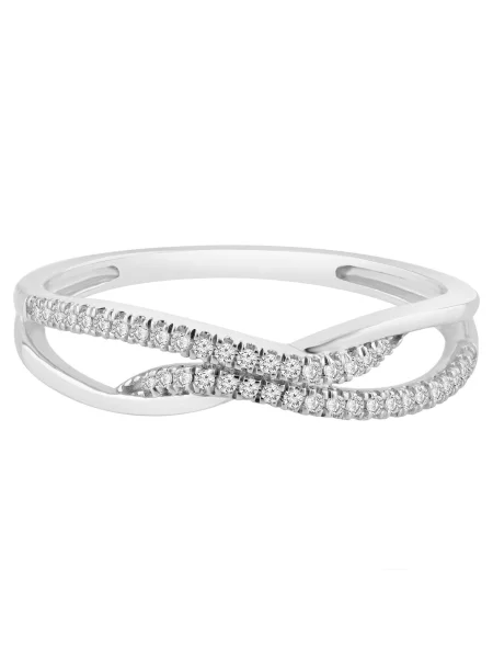Diamant Exquis Prsteň Ring aus Weißgold mit Diamant strieborná