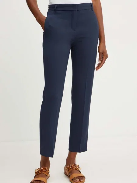 MAX&Co. pantaloni femei marin fason tigareta high waist albastru