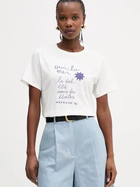 Weekend Max Mara tricou din PANTERA alb