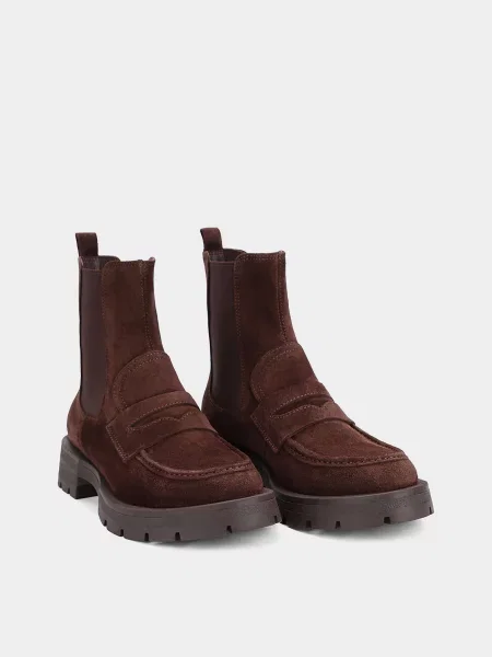 Велюровые ботинки челси Attizzare коричневые