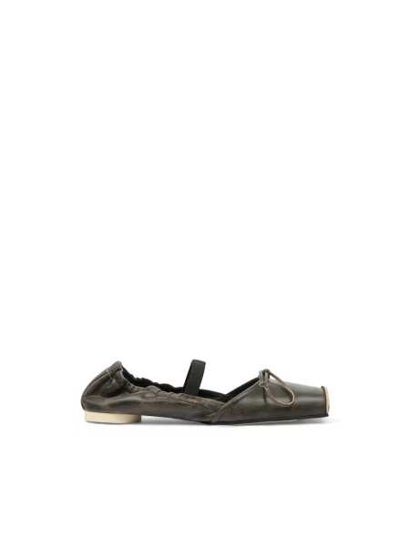 Balerinki Mm6 Maison Margiela skórzane czarne