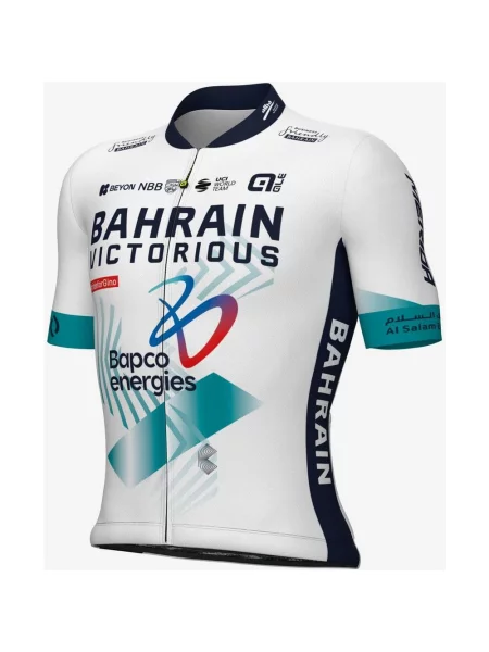 Koszulka rowerowa Bahrain-Victorious Prime krótki rękaw S biała