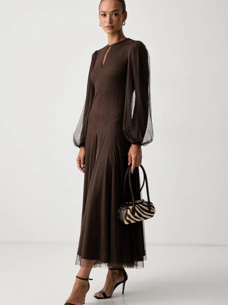 Twinset rochie evazată maro