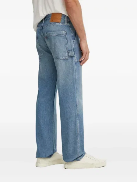 Blugi drepți Levi's® zdrențuiți negru