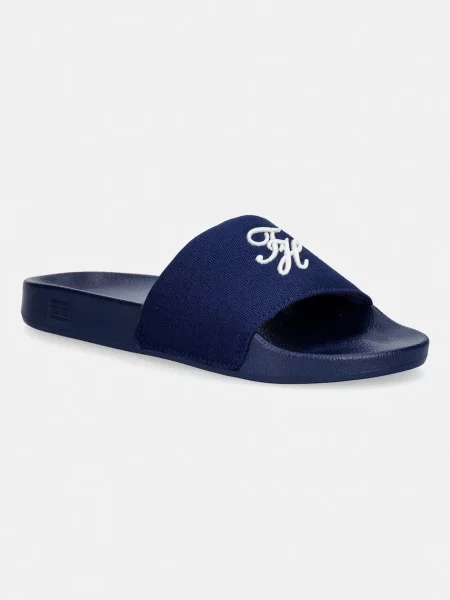 Tommy Hilfiger natikači TH SCRIPT POOL SLIDE modra
