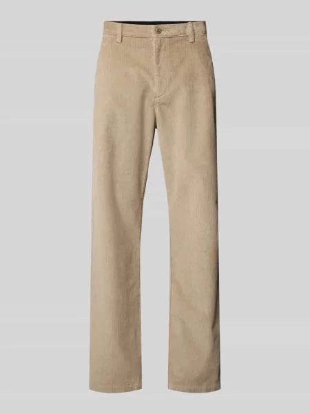 Spodnie sztruksowe o kroju straight fit z wpuszczanymi Calvin Klein Jeans beżowe