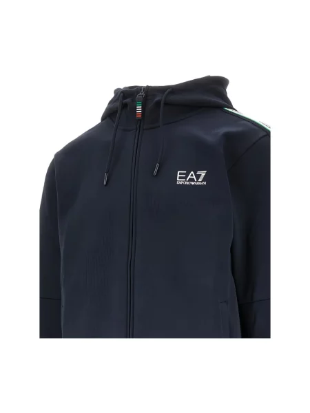 Bluza z kapturem Emporio Armani Ea7 z kapturem niebieska
