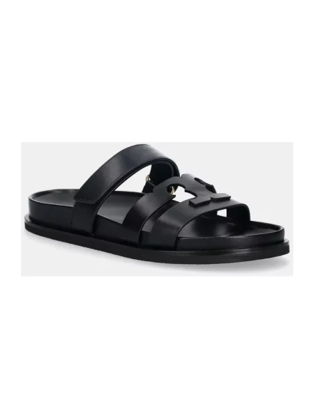 Klapki Tory Burch skórzane czarne
