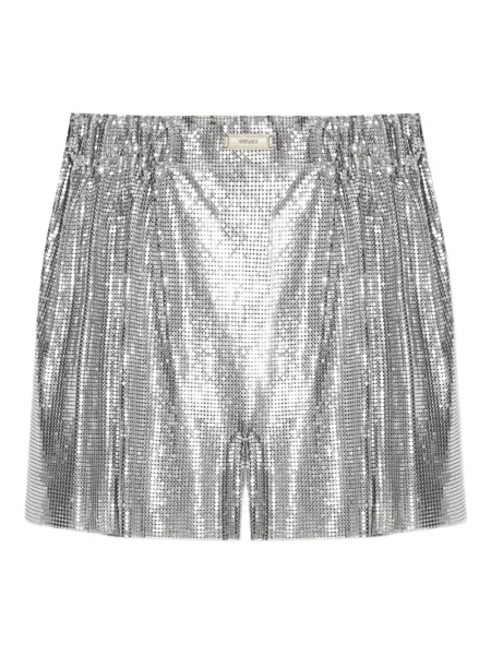 Pantaloni scurți Versace plasă argintiu