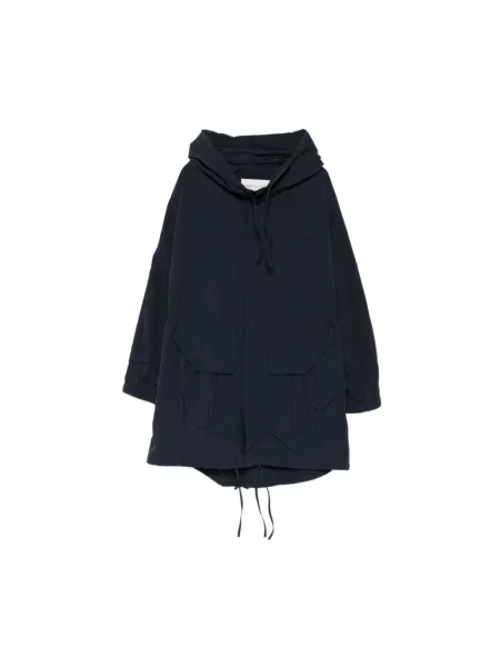 Parka Dries Van Noten z kapturem niebieska