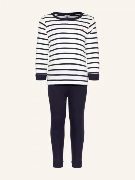 Petit Bateau Pyžamo tmavě modrá bílá