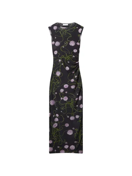 Rochie maxi Stella Mccartney cu model floral cu imagine de costum negru