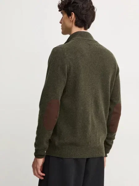 Barbour cardigan din lana verde