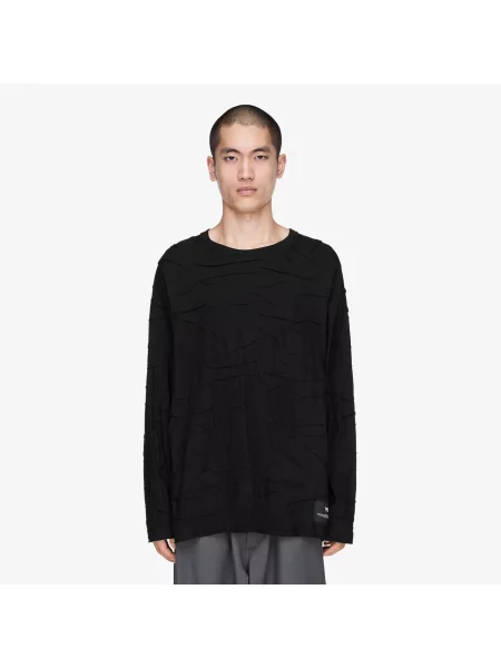 Tricou Pleated Oversized Long Sleeve Tee Black XL negru