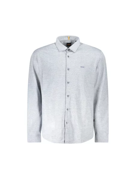 Długa koszula Hugo Boss z długim rękawem szara