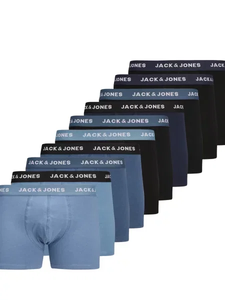 JACK & JONES Boxeri SOLID BLUE bleumarin / indigo / albastru fumuriu / negru