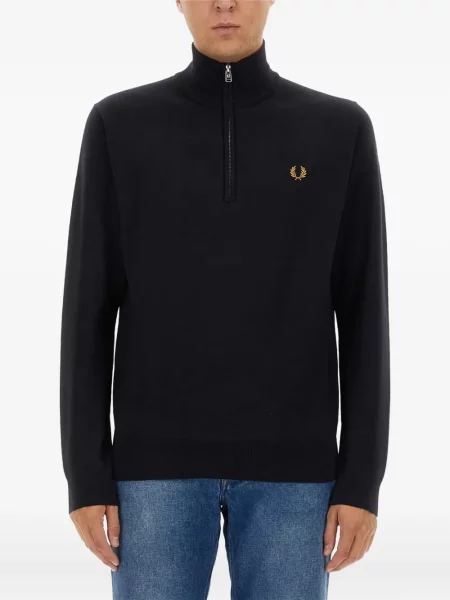 Pulover Fred Perry de jumătate de fermoar albastru