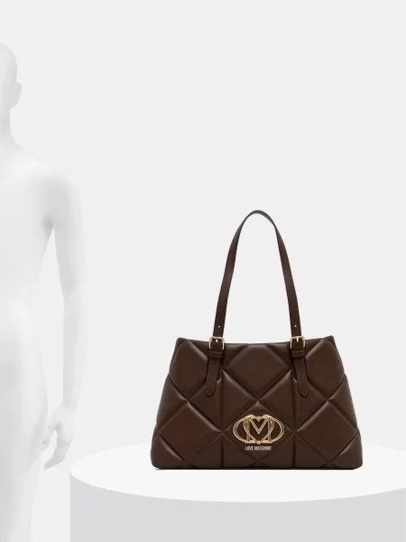 Кожаная сумка шоппер Love Moschino